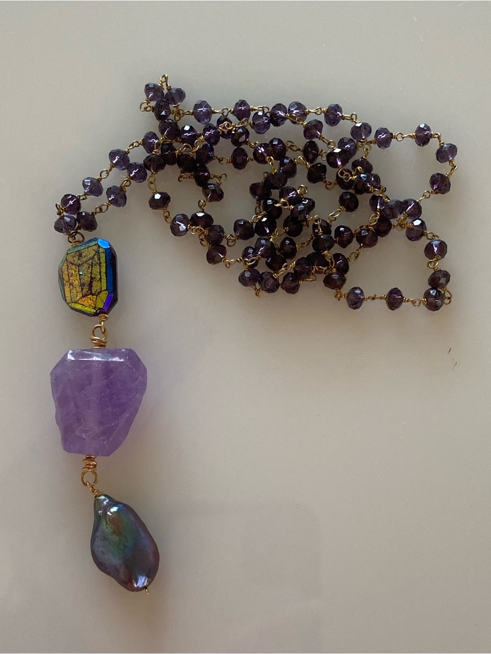 Amethyst & Pearl Necklace